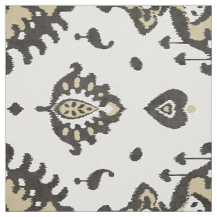 Niedliche neutrale Schwarz-Beige-Kat-Stammmuster Stoff