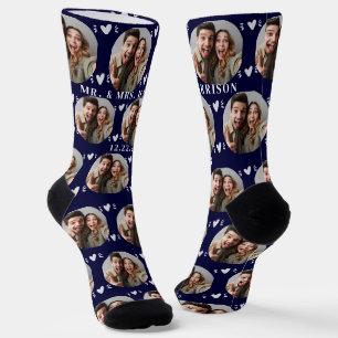 Niedliche Newlyweds Foto Hochzeitsocken Socken