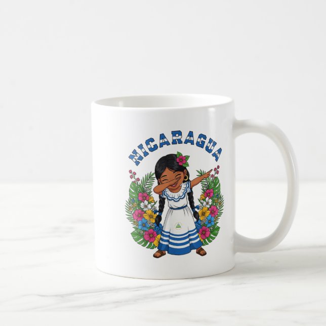 Niedliche Nicaragua Girl Dabbing Traditionelles Kl Kaffeetasse (Rechts)