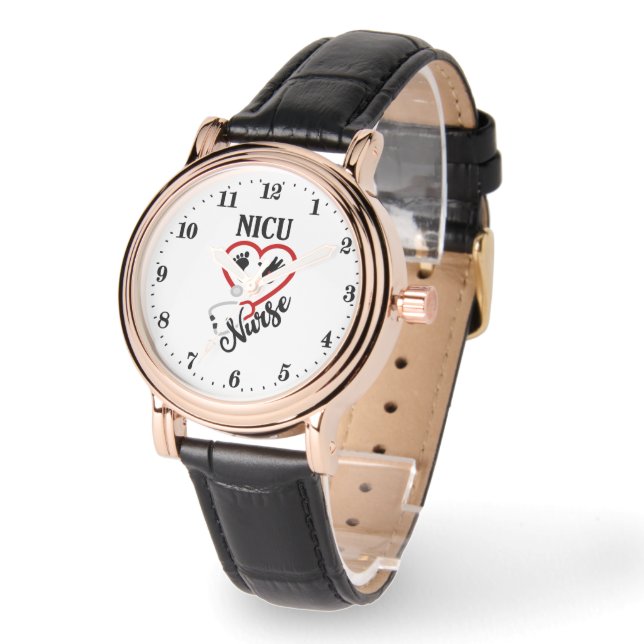 Niedliche NICU Nurse Wortart Armbanduhr (Winkel)