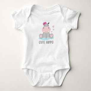 Niedliche Nilpferd Baby Strampler
