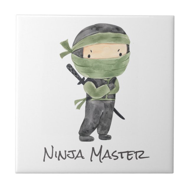 Niedliche Ninja Kids individuell anpassbare Gender Fliese (Vorderseite)