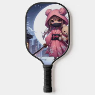 Niedliche Ninja-Kriegerin Pickleball Schläger