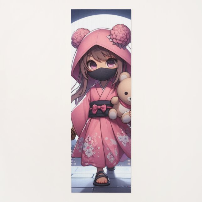 Niedliche Ninja-Kriegerin Yogamatte (Vorderseite)