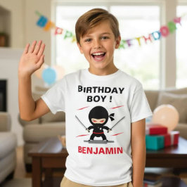 Niedliche Ninja Warrior Birthday Party T-Shirt