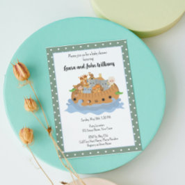 Niedliche Noahs Ark Baby Einladung