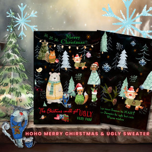 Niedliche nordische Katzen, leicht Sweater Feiertagskarte