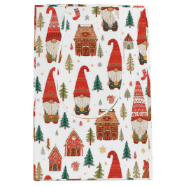 Niedliche nordische Weihnachtsgnomen & Gingerbread Mittlere Geschenktüte