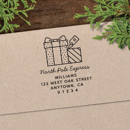 Niedliche Nordpol-Express-Rücksendeadresse Permastempel