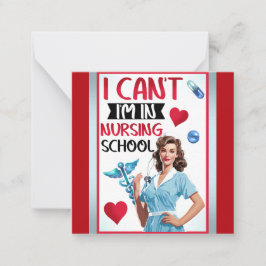 Niedliche Nostalgie-Krankenschwester Pinup in der Mitteilungskarte