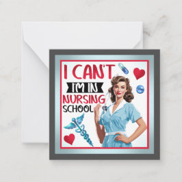 Niedliche Nostalgie-Krankenschwester Pinup in der Mitteilungskarte