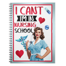 Niedliche Nostalgie-Krankenschwester Pinup in der Notizblock
