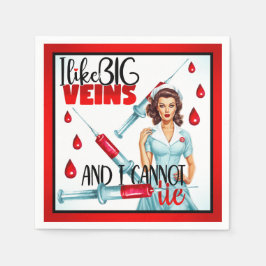 Niedliche Nostalgie-Krankenschwester Pinup in der  Serviette