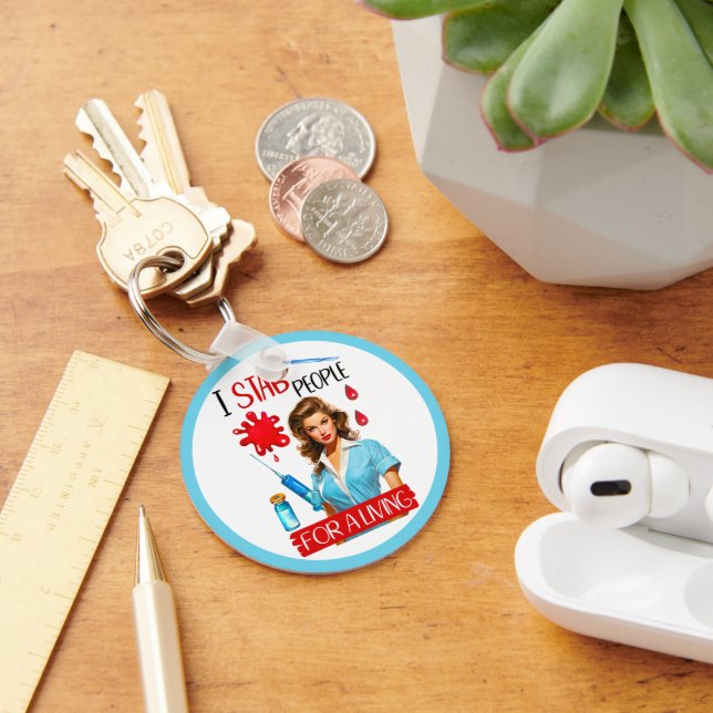 Niedliche Nostalgie Pinup für ein Leben Schlüsselanhänger (Schreibtisch)