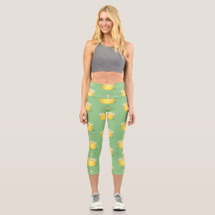 Niedliche Nudeln Schlange Cartoon Illustration Spa Capri Leggings
