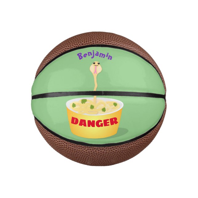 Niedliche Nudeln Schlange Cartoon Illustration Spa Mini Basketball (Vorderseite)