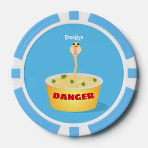 Niedliche Nudeln Schlange Cartoon Illustration Spa Pokerchips