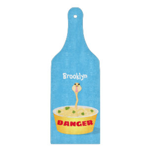 Niedliche Nudeln Schlange Cartoon Illustration Spa Schneidebrett