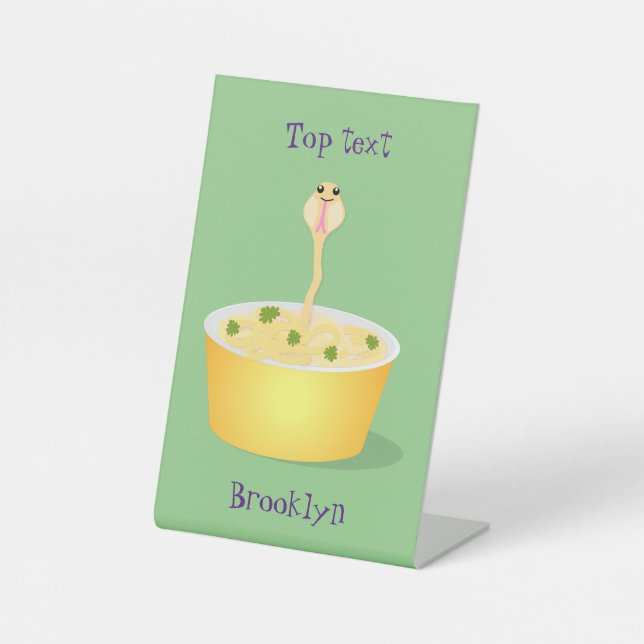 Niedliche Nudeln Schlange Cartoon Illustration Spa Sockelschild (Vorderseite)