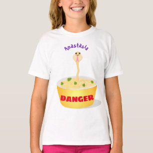 Niedliche Nudeln Schlange Cartoon Illustration Spa T-Shirt