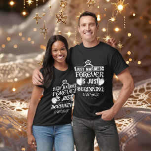 Niedliche nur verheiratete Wortart ergänzen Hochze T-Shirt