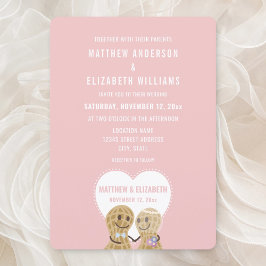 Niedliche Nüsse über die andere rosa Hochzeitsszen Einladung