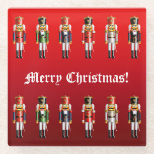 Niedliche Nussknacker-Spielzeug-Soldat-Armee Glasuntersetzer