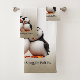Niedliche Nuthin' like Snugglin' Puffins Badhandtuch Set