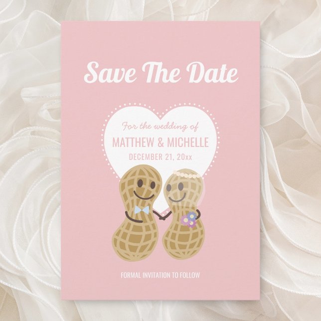 Niedliche Nuts über einander Pink Whimsical Weddin Save The Date (Von Creator hochgeladen)