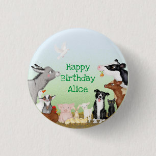 Niedliche Nutztiere Geburtstagsfeier rund um das A Button