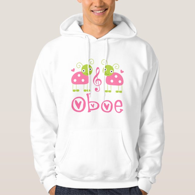 Niedliche Oboe rosa Marienkäfer Hoodie (Vorderseite)