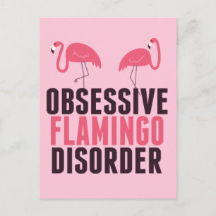 Niedliche obsessive Flamingo-Störung Postkarte