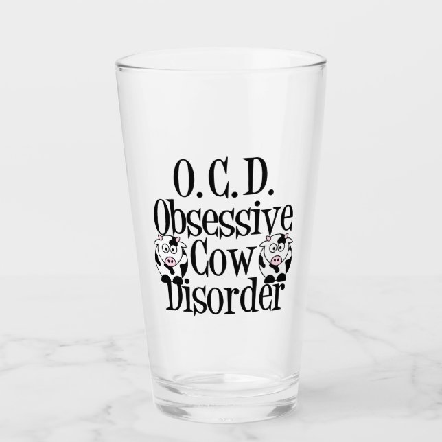Niedliche obsessive Rinderkrankheit Glas (Vorderseite)