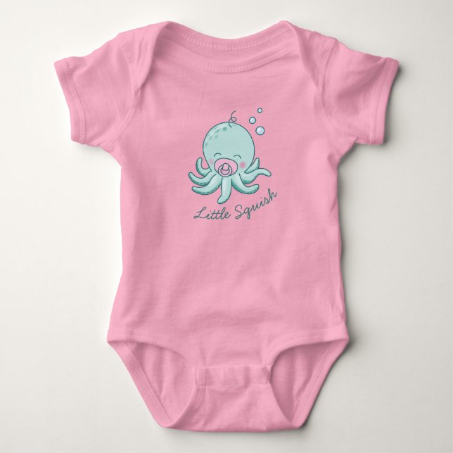 Niedliche Octopus Baby Dusche Kawaii Pink Girl Strampler (Vorderseite)