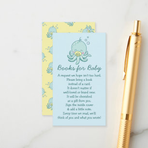 Niedliche Octopus Baby Shower Kawaii Bücher für Ba Begleitkarte