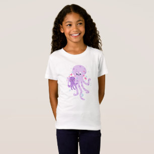 Niedliche Octopus-Mama Zeichnend Kunst T-Shirt
