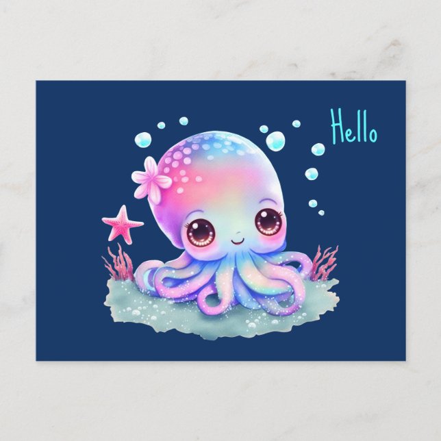 Niedliche Octopus Sea Creation Postkarte (Vorderseite)