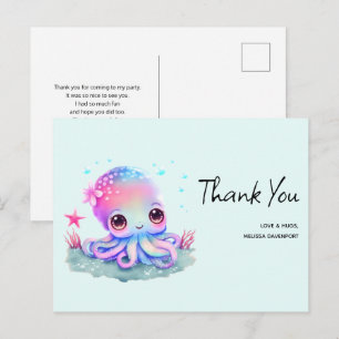 Niedliche Octopus Sea Kreation Vielen Dank Postkarte