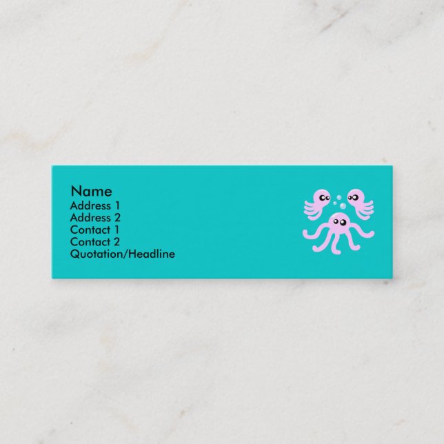 Niedliche Octopus-Visitenkarten Mini Visitenkarte (Vorderseite)