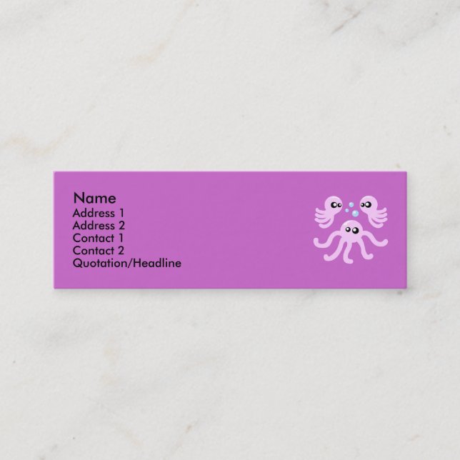 Niedliche Octopus-Visitenkarten Mini Visitenkarte (Vorderseite)