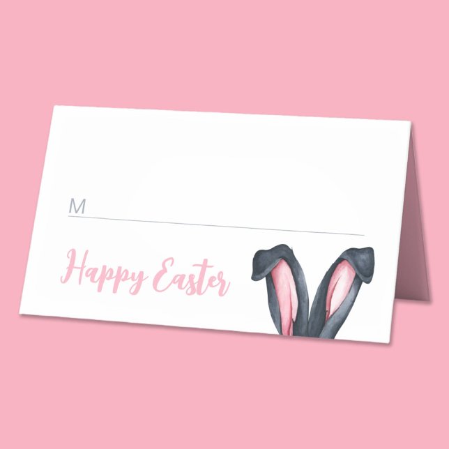 Niedliche Ohren glücklich Ostern Platzkarte (Cute Bunny Ears Happy Easter Place Card)
