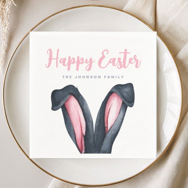 Niedliche Ohren glücklich Ostern Serviette (Cute Bunny Ears Happy Easter Napkins)