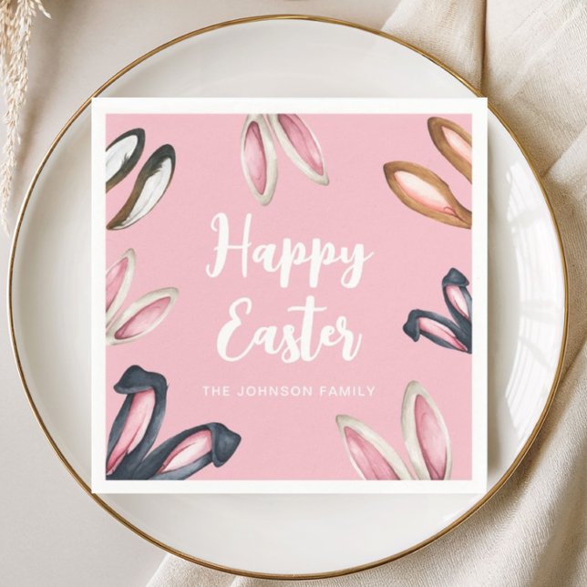 Niedliche Ohren glücklich Ostern Serviette (Cute Bunny Ears Happy Easter Napkins)