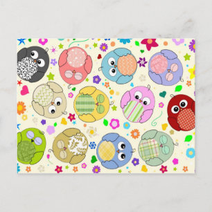 Niedliche Öle und Blume - Creme Postkarte