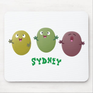 Niedliche Oliven singen Cartoon Mousepad