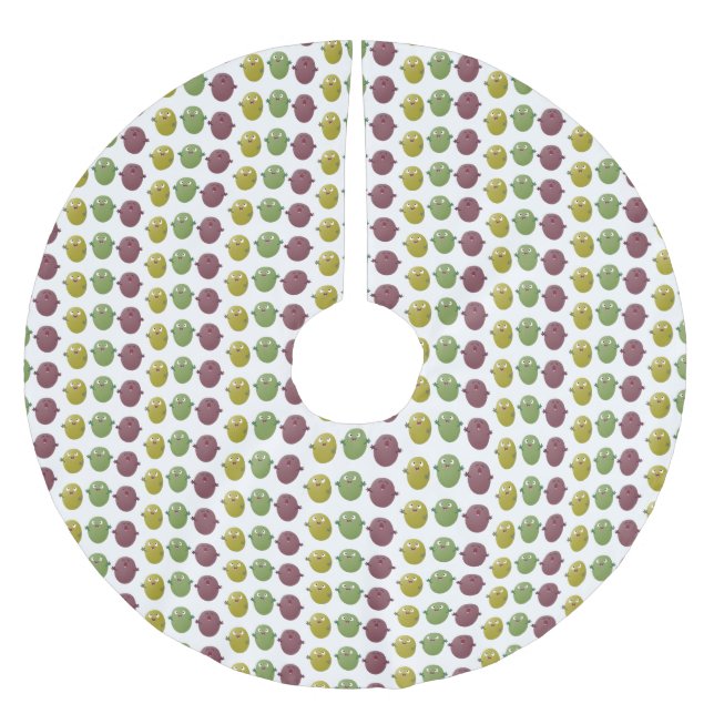 Niedliche Oliven singen Cartoon Polyester Weihnachtsbaumdecke (Vorderseite)