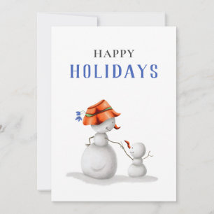 Niedliche Oma Snowman Happy Holidays Feiertagskarte