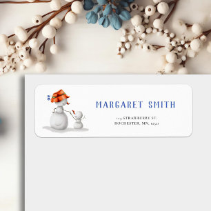 Niedliche Oma Snowman Winter Rücksendeadresse