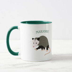Niedliche Opossum-Illustration personalisiert Tasse
