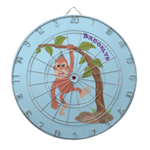 Niedliche Orang-Utan-Cartoon-Illustration Dartscheibe
